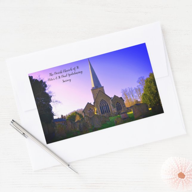 Godalming Church of England Midday Rechteckiger Aufkleber (Umschlag)