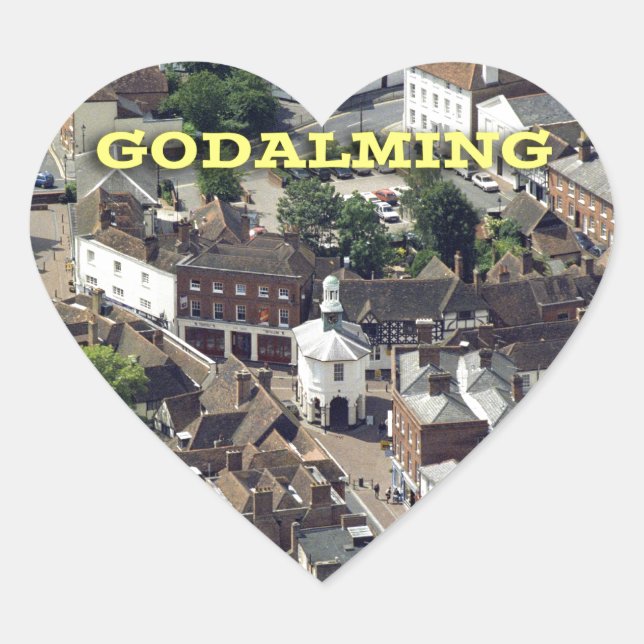 Godalming Surrey England Herz-Aufkleber (Vorderseite)