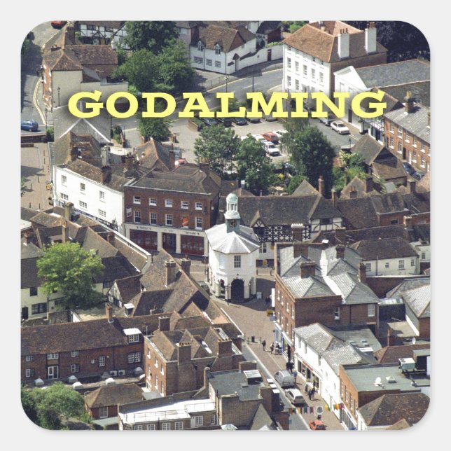 Godalming Surrey England Quadratischer Aufkleber (Vorderseite)