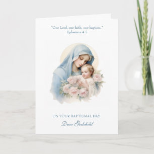 Godchild Baptisbaby Girl Christening Mary Jesus Karte