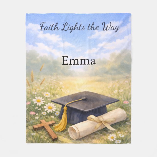 Goddaughter Graduation Personalized Christian Gift Fleecedecke (Vorderseite)