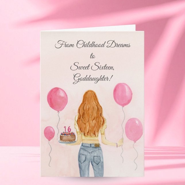 Goddaughter Sweet Sixteen Girl Jeans Celebrating Karte (Von Creator hochgeladen)