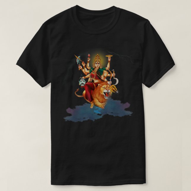 Goddedes Durga Hindu Religion Durga mata Maa Yoga T-Shirt (Design vorne)