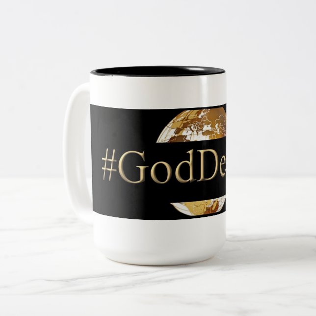 #GODDEEPER (TM) Schwarzes 15 Unze Zwei-Ton Tasse (Vorderseite Links)