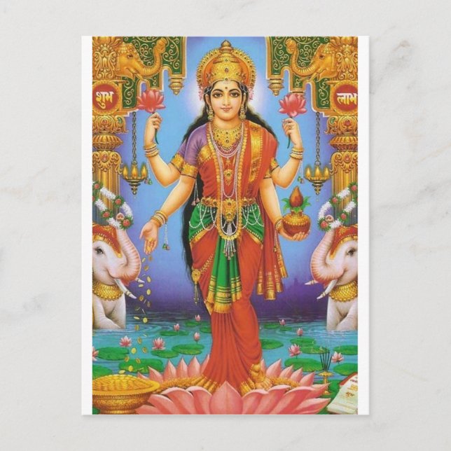 Goddes laxshmi postkarte (Vorderseite)