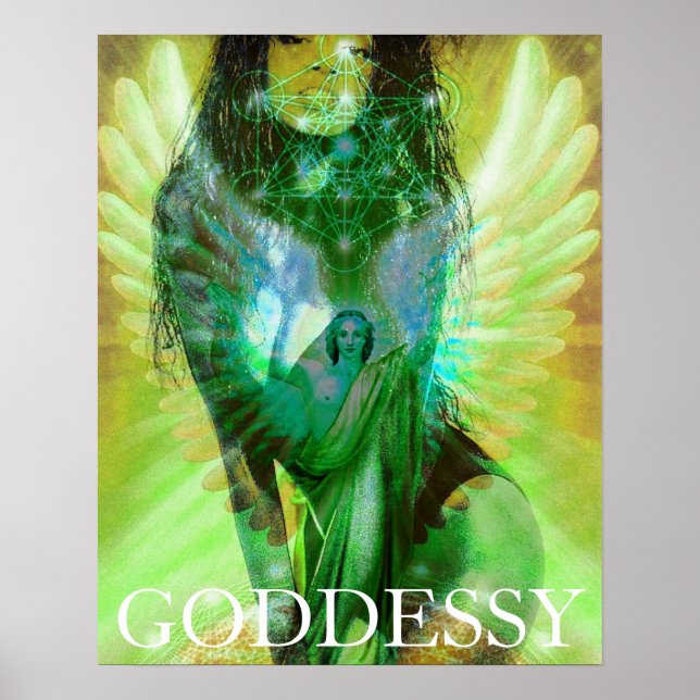Goddess Archangel Metatron Center fold Model Poste Poster (Vorne)