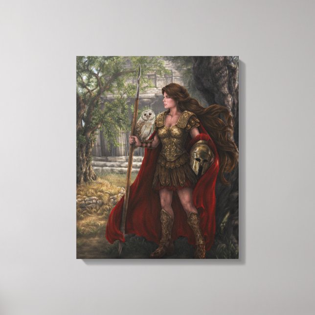 Goddess Athena Stretched Canvas Print Leinwanddruck (Vorderseite)