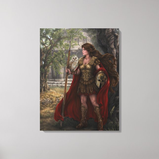 Goddess Athena Stretched Canvas Print Leinwanddruck (Vorderseite)