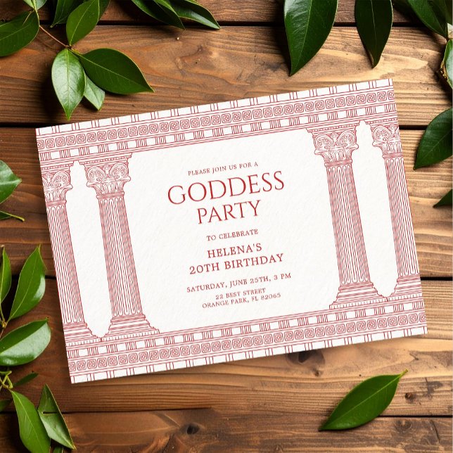 Goddess Birthday Party mit rosa Tempel Einladung (Von Creator hochgeladen)