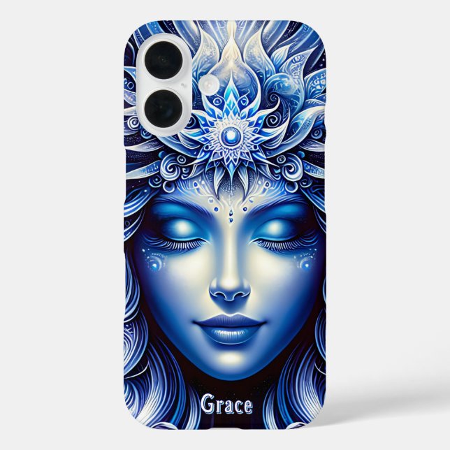 Goddess Celestial Blue Head Januar - Case-Mate iPhone Hülle (Rückseite)