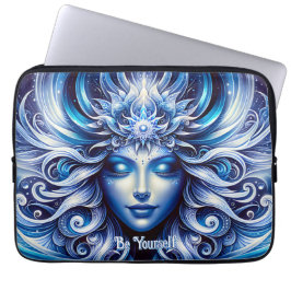 Goddess Celestial Blue Head Januar - Laptopschutzhülle