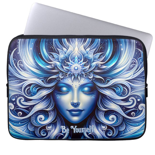 Goddess Celestial Blue Head Januar - Laptopschutzhülle (Vorderseite)