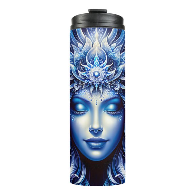 Goddess Celestial Blue Head Januar - Thermosbecher (Vorderseite)