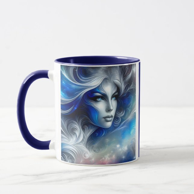 Goddess Celestial White Blue Head Februar - Tasse (Links)