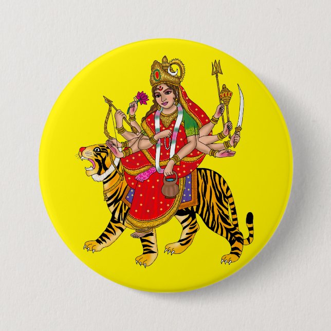 Goddess Chandraghanta Button (Vorderseite)