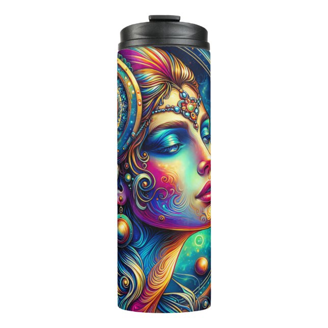 Goddess Colorful Head Round Jewelier März - Thermosbecher (Vorderseite)