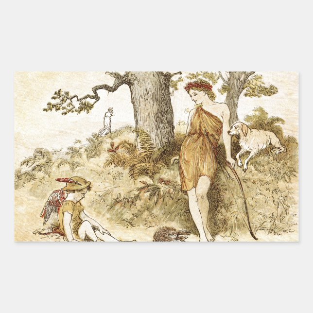 Goddess Diana Rechteckiger Aufkleber (Vorderseite)