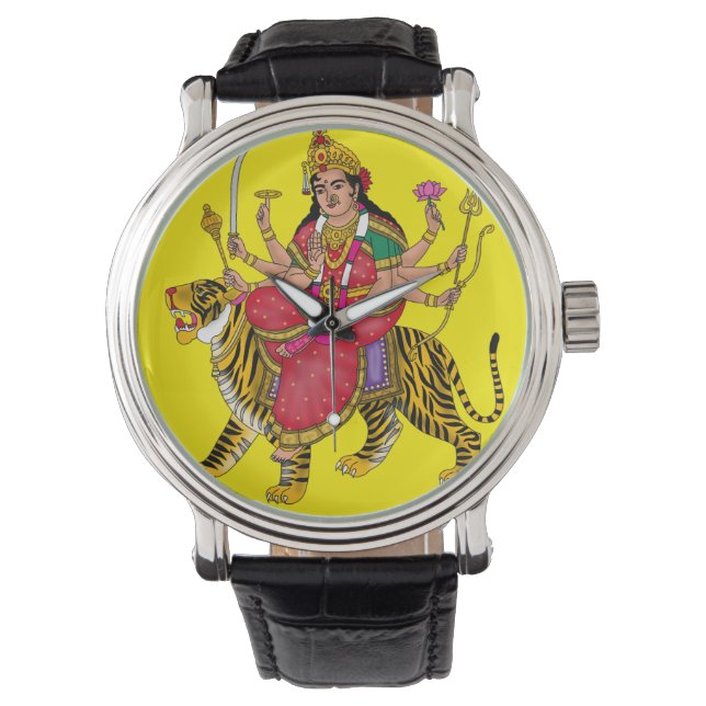 Goddess Durga Clock Armbanduhr (Vorderseite)