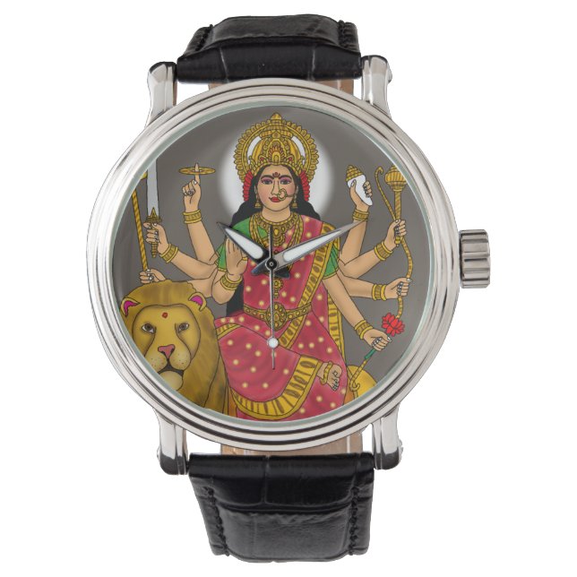 Goddess Durga Clock Armbanduhr (Vorderseite)