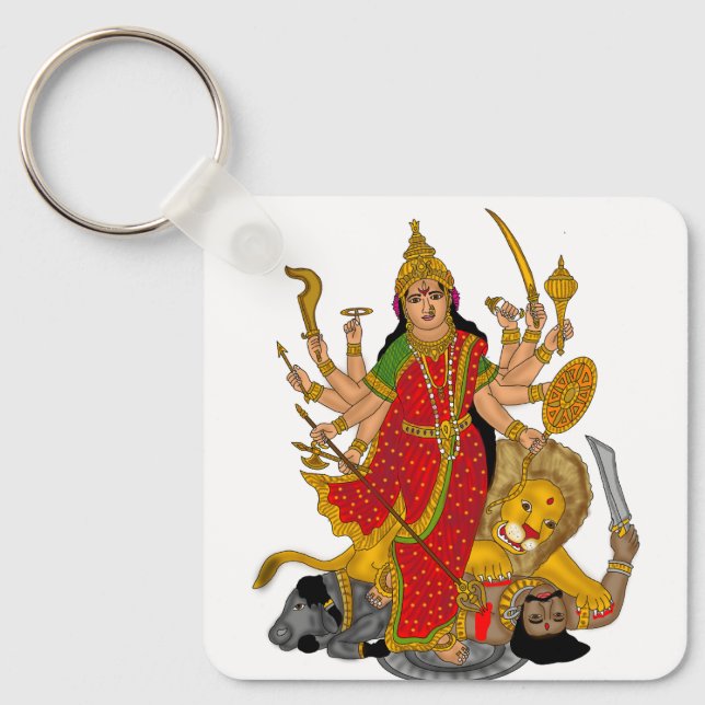 Goddess Durga Keychain Schlüsselanhänger (Vorderseite)
