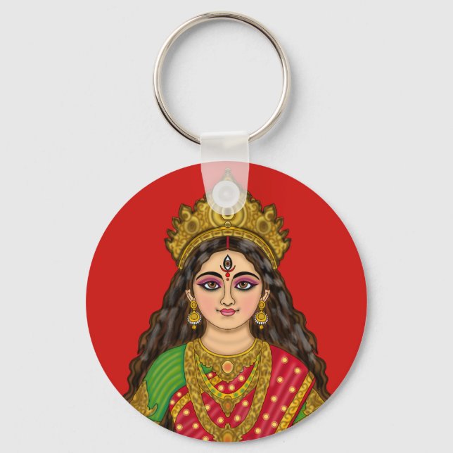 Goddess Durga Keychain Schlüsselanhänger (Vorderseite)