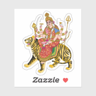 Goddess Durga Square Stickers Hindu Maa Durga Aufkleber