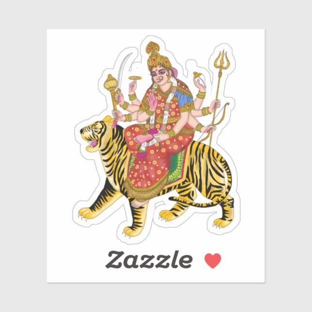 Goddess Durga Square Stickers | Hindu Maa Durga Aufkleber (Blatt)