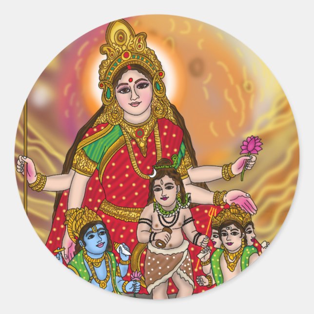 Goddess Durga Sticker (Vorderseite)