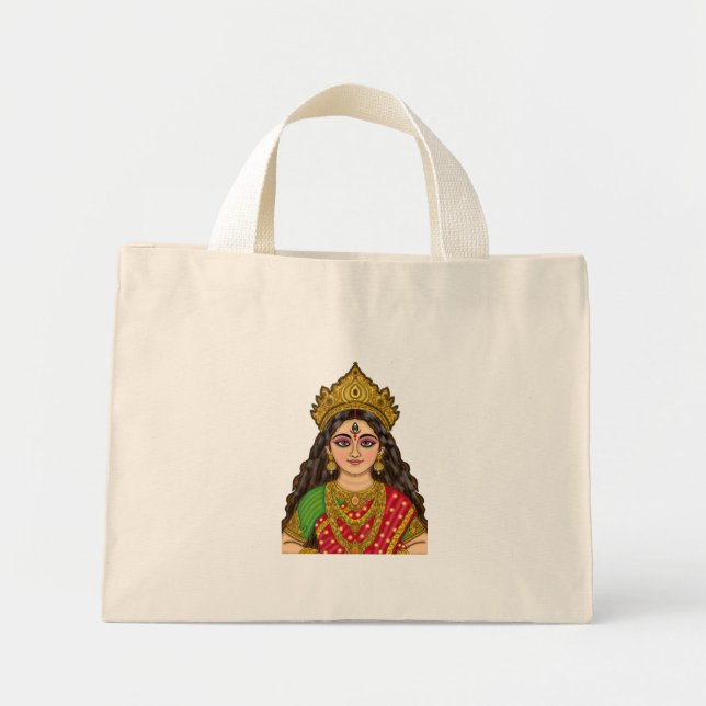 Goddess Durga Tote Bag Mini Stoffbeutel (Vorne)