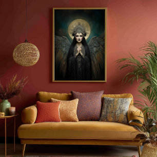 Goddess Ereshkigal Print: Gothic Dark Art Nouveau Poster