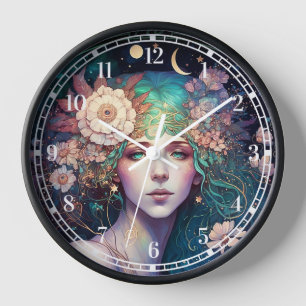 Goddess Fantasy Art Clock Uhr