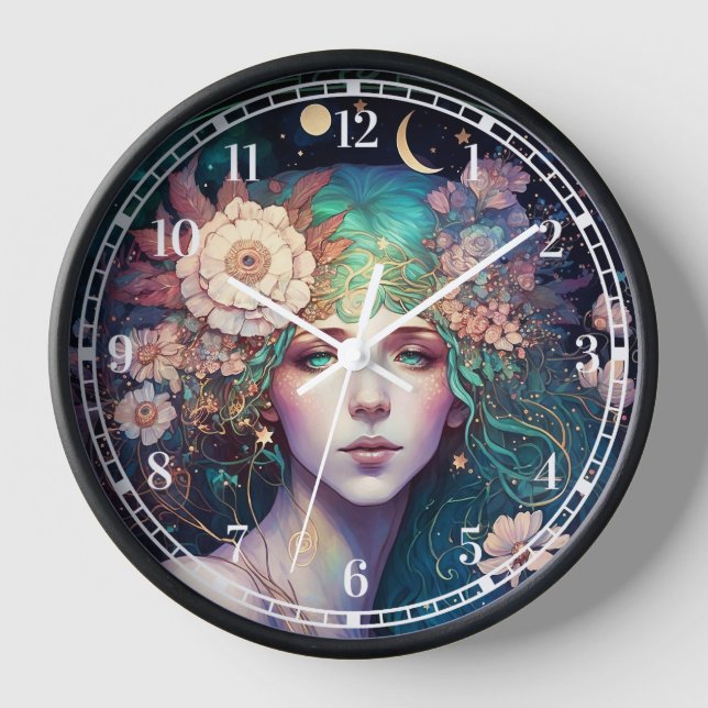 Goddess Fantasy Art Clock Uhr (Vorderseite)