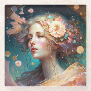 Goddess Fantasy Art Glass Untersetzer