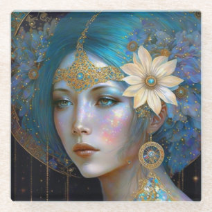 Goddess Fantasy Art Glass Untersetzer