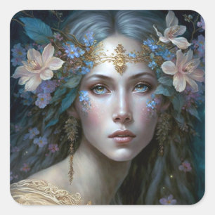 Goddess Fantasy Art Quadratischer Aufkleber