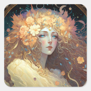 Goddess Fantasy Art Square Sticker