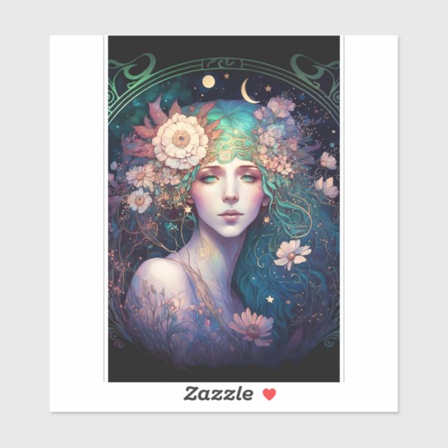 Goddess Fantasy Art Sticker (Blatt)
