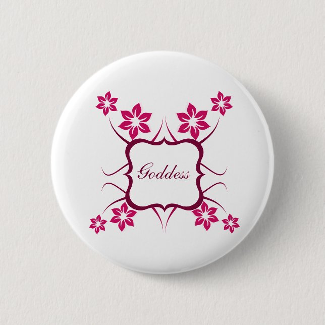 Goddess Floral Button, Magenta Button (Vorderseite)