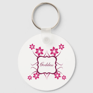 Goddess Floral Keychain, Magenta Schlüsselanhänger