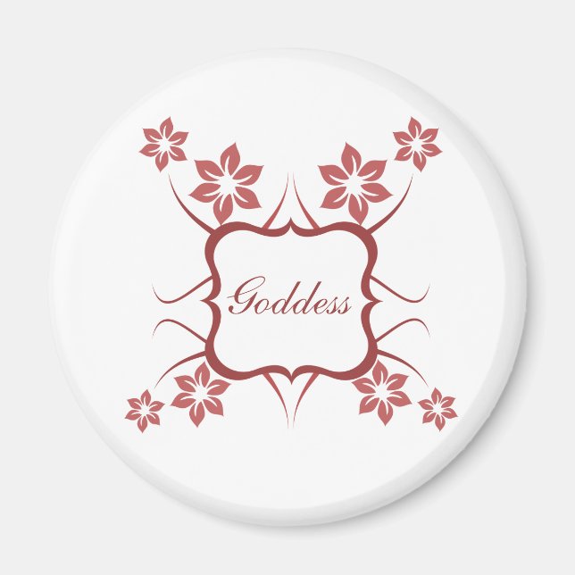 Goddess Floral Magnet, Brick Red Magnet (Vorne)