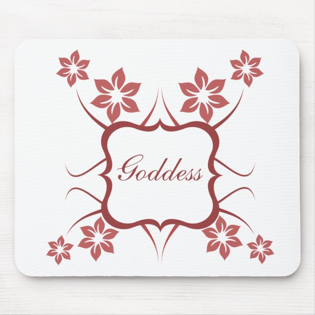 Goddess floral Mousepad, Brick Red Mousepad (Vorne)