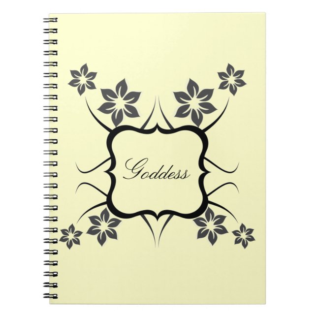 Goddess Floral Notebook, Dunkelgrau Notizblock (Vorderseite)