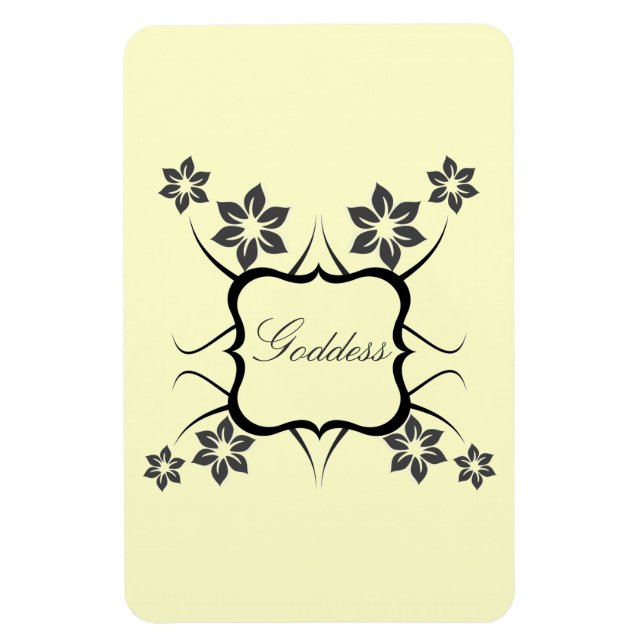 Goddess Floral Premium Magnet, Dunkelgrau Magnet (Vertikal)