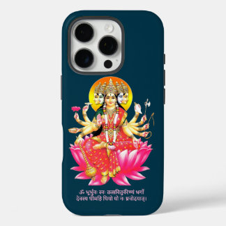 Goddess Gayatri Devi über Lotus Hindu Deity iPhone 16 Pro Hülle