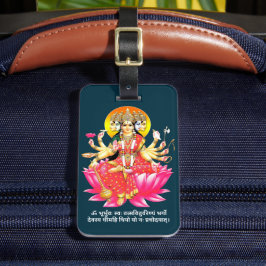 Goddess Gayatri Devi über Lotus Hindu Deity Gepäckanhänger