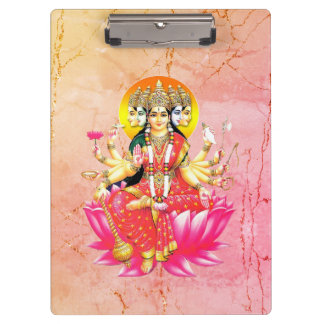 Goddess Gayatri Devi über Lotus Hindu Deity Klemmbrett