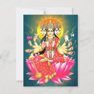 Goddess Gayatri Devi über Lotus Hindu Deity Postkarte