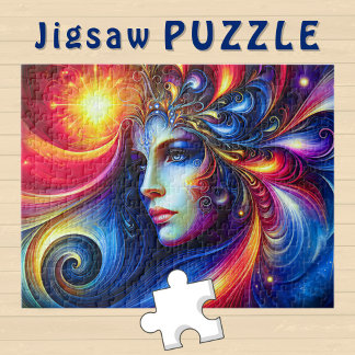 Goddess Head Blue Wirbel in Hair November - Puzzle
