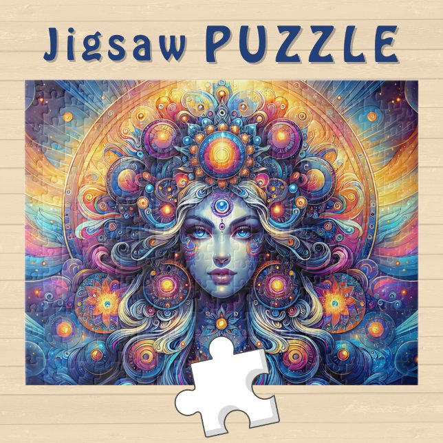 Goddess Head kosmic Hair Blue Eyes September - Puzzle (Von Creator hochgeladen)