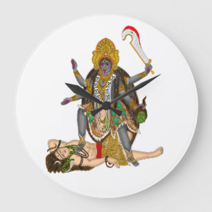 Goddess Kali Clock Große Wanduhr
